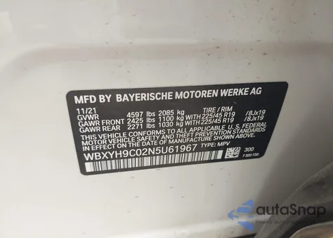 2022 BMW X2 Sdrive28I из США, поврежденный, VIN WBXYH9C02N5U61967